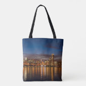 Chicago Skyline bij nacht Tote Bag (Achterkant)
