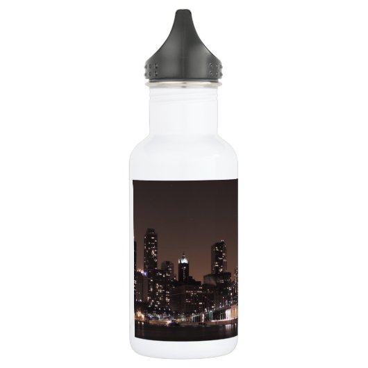 Chicago Skyline bij nacht Waterfles (Links)