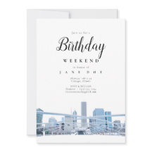 Chicago Skyline Birthday Weekend Invitation