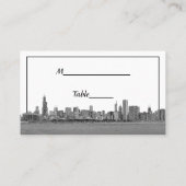 Chicago Skyline Black Gold Star Escort Kaarten Plaatskaartje (Achterkant)
