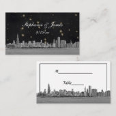 Chicago Skyline Black Gold Star Escort Kaarten Plaatskaartje (Voorkant / Achterkant)