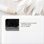 Chicago Skyline Black Gold Star Etiket (Insitu)