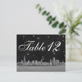Chicago Skyline Black Gold Star-nummer Briefkaart (Staand voorkant)