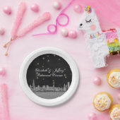 Chicago Skyline Black Gold Star S Papieren Bordje (Feest)