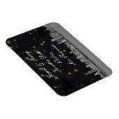 Chicago Skyline Black Gold Star Save the Date Magneet (Rechterzijde)