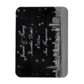 Chicago Skyline Black Gold Star Save the Date Magneet (Verticaal)