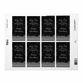 Chicago Skyline Black Gold Star Wijnlabel Etiket (Full Sheet)