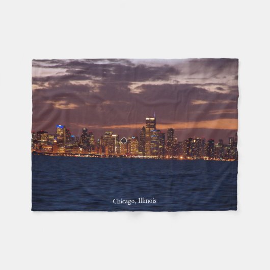 Chicago Skyline blanket Fleece Deken (Voorkant (Horizontaal))