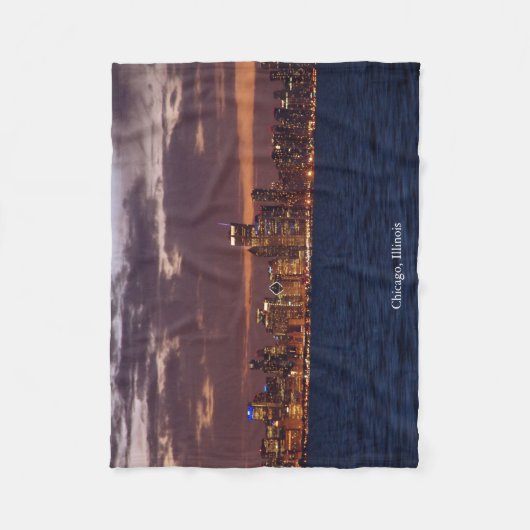 Chicago Skyline blanket Fleece Deken (Voorkant)