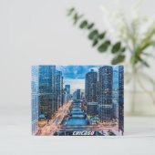 Chicago Skyline Briefkaart (Staand voorkant)