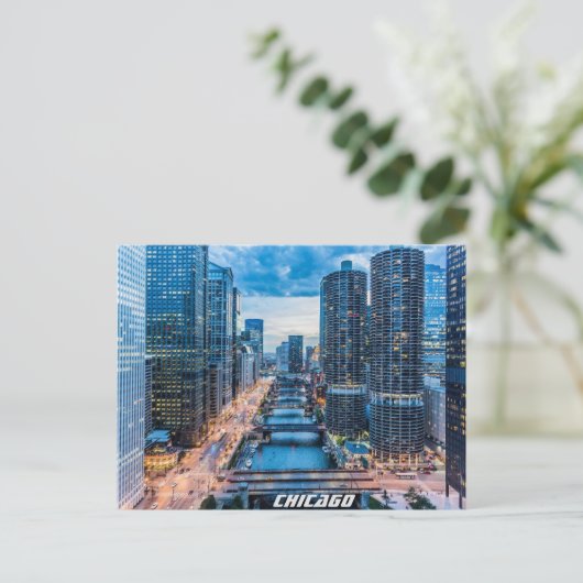 Chicago Skyline Briefkaart (Staand voorkant)