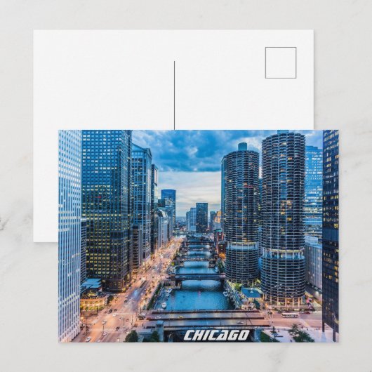 Chicago Skyline Briefkaart (Voorkant / Achterkant)