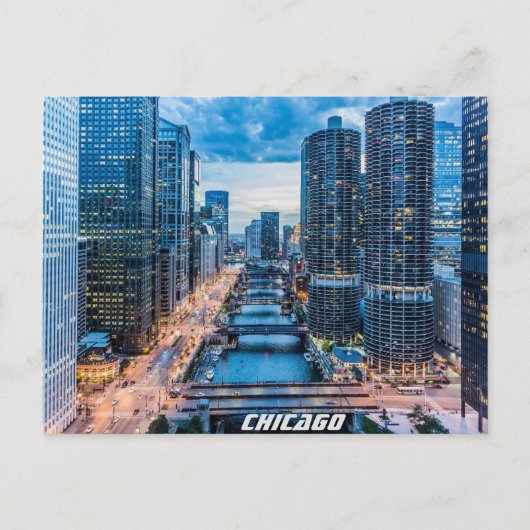 Chicago Skyline Briefkaart (Voorkant)