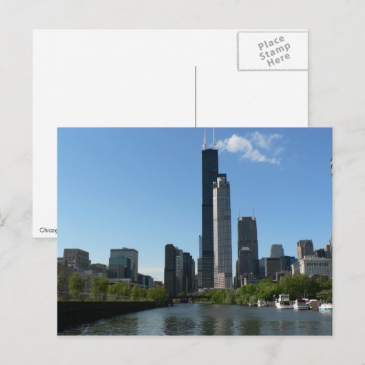 Chicago Skyline Briefkaart (Voorkant / Achterkant)
