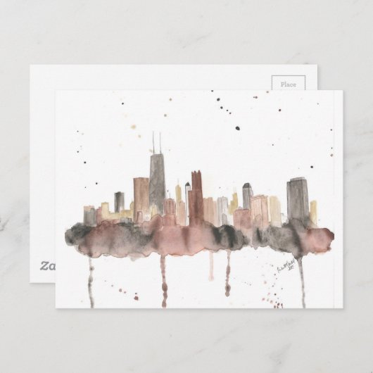 Chicago Skyline Briefkaart (Voorkant / Achterkant)