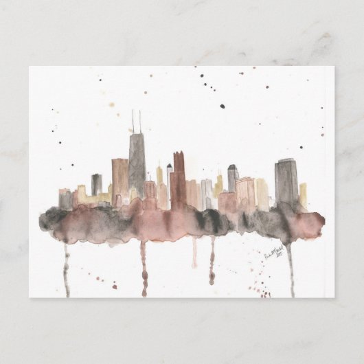 Chicago Skyline Briefkaart (Voorkant)