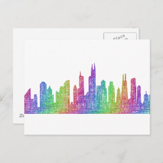 Chicago skyline briefkaart (Voorkant / Achterkant)