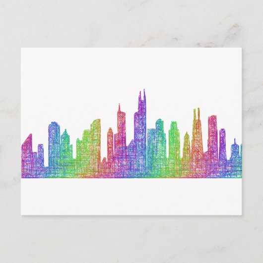Chicago skyline briefkaart (Voorkant)