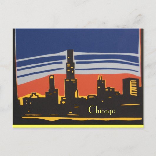 Chicago Skyline Briefkaart (Voorkant)
