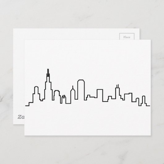 Chicago Skyline Briefkaart (Voorkant / Achterkant)