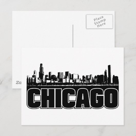Chicago Skyline Briefkaart (Voorkant / Achterkant)