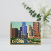 Chicago Skyline Briefkaart (Staand voorkant)
