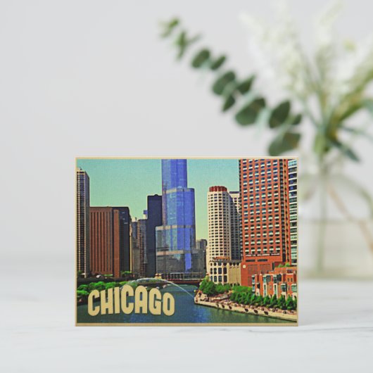 Chicago Skyline Briefkaart (Staand voorkant)