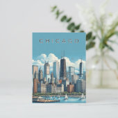 Chicago Skyline Briefkaart (Staand voorkant)