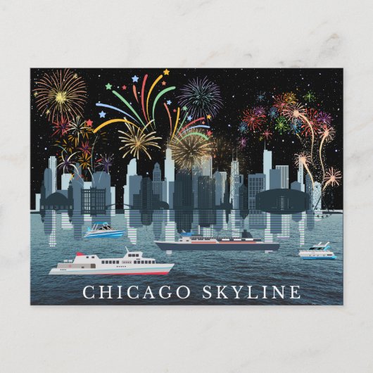 Chicago Skyline Briefkaart (Voorkant)