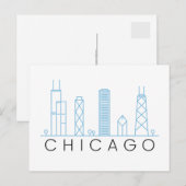 Chicago skyline briefkaart (Voorkant / Achterkant)