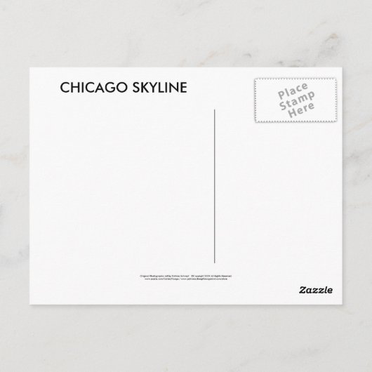 Chicago Skyline Briefkaart (Achterkant)