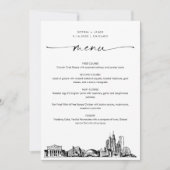 Chicago Skyline bruiloft diner menu Kaart 5x7 (Voorkant)