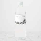Chicago Skyline bruiloft Waterfles Etiket (Voorkant)