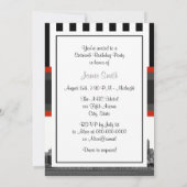 Chicago Skyline BW Blk Wht Strp Rood Kiss Sweet 16 Kaart (Achterkant)