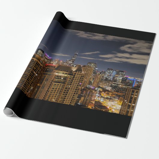 Chicago Skyline Cadeaupapier (Uitgerold)