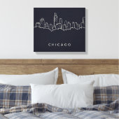 Chicago Skyline Canvas Afdruk (Insitu (Slaapkamer))