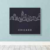 Chicago Skyline Canvas Afdruk (Insitu (Houten vloer))