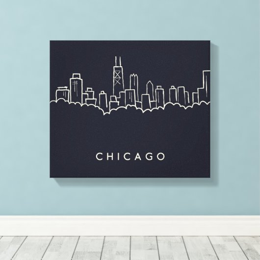 Chicago Skyline Canvas Afdruk (Insitu (Houten vloer))