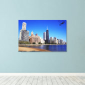 Chicago Skyline. Canvas Afdruk (Insitu (Houten vloer))