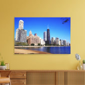 Chicago Skyline. Canvas Afdruk (Insitu (Woonkamer))