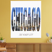 Chicago Skyline Canvas Afdruk (Insitu (Woonkamer))