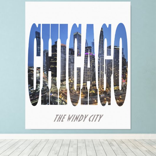 Chicago Skyline Canvas Afdruk (Insitu (Houten vloer))