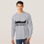 Chicago Skyline Chi Town Mannen LS T-shirt (Voorkant volledig)