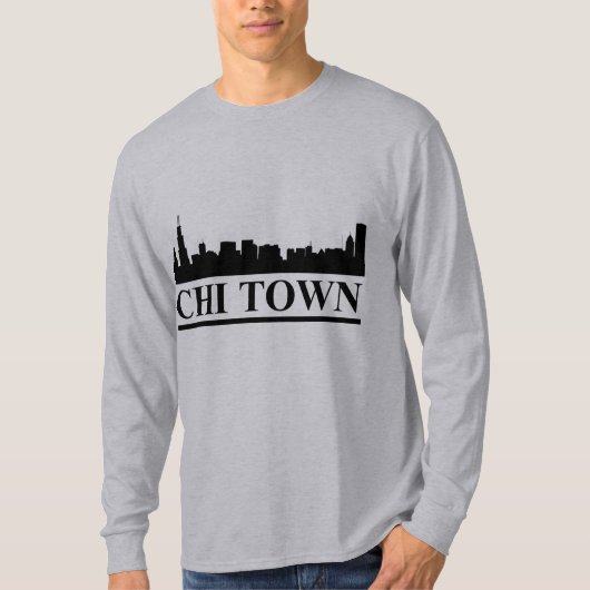 Chicago Skyline Chi Town Mannen LS T-shirt (Voorkant)
