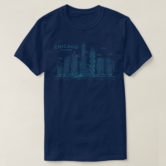 Chicago Skyline  Chicago Illinois 1 T-shirt (Design voorkant)