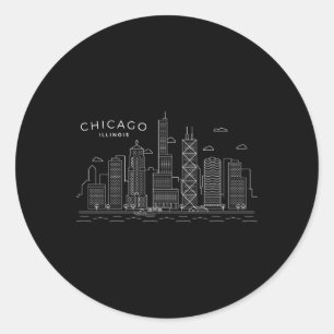 Chicago Skyline Chicago Illinois Ronde Sticker