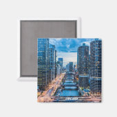 Chicago Skyline City Magneet (Voorkant / Achterkant)