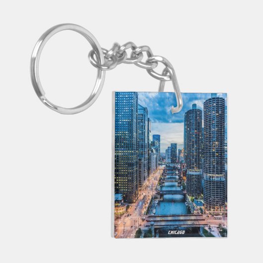 Chicago Skyline City Sleutelhanger (Voorkant Links)
