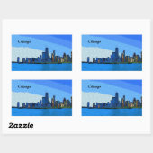 Chicago Skyline Collage Paint Rechthoekige Sticker (Vel)