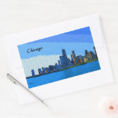 Chicago Skyline Collage Paint Rechthoekige Sticker (Envelop)